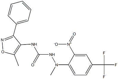 N1-(5-methyl-3-phenylisoxazol-4-yl)-2-methyl-2-[2-nitro-4-(trifluoromethyl)phenyl]hydrazine-1-carboxamide Struktur