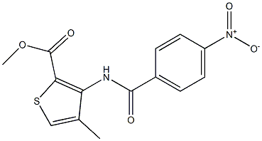 methyl 4-methyl-3-[(4-nitrobenzoyl)amino]thiophene-2-carboxylate Struktur