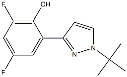 2-[1-(tert-butyl)-1H-pyrazol-3-yl]-4,6-difluorophenol Struktur