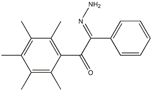 2-hydrazono-1-(2,3,4,5,6-pentamethylphenyl)-2-phenylethan-1-one Struktur