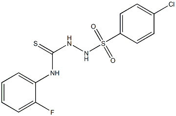 N1-(2-fluorophenyl)-2-[(4-chlorophenyl)sulfonyl]hydrazine-1-carbothioamide Struktur