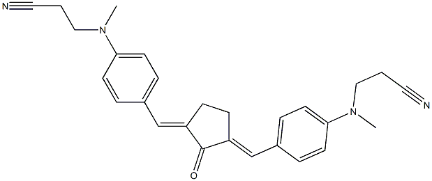 3-[4-[(3-{4-[(2-cyanoethyl)(methyl)amino]benzylidene}-2-oxocyclopentyliden)methyl](methyl)anilino]propanenitrile Struktur