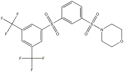 4-[(3-{[3,5-di(trifluoromethyl)phenyl]sulfonyl}phenyl)sulfonyl]morpholine Struktur