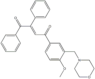 4-[4-methoxy-3-(morpholinomethyl)phenyl]-1,2-diphenylbut-2-ene-1,4-dione Struktur