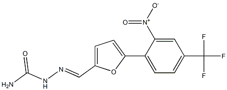 2-({5-[2-nitro-4-(trifluoromethyl)phenyl]-2-furyl}methylidene)hydrazine-1-carboxamide Struktur