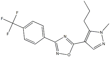 5-(1-methyl-5-propyl-1H-pyrazol-4-yl)-3-[4-(trifluoromethyl)phenyl]-1,2,4-oxadiazole Struktur