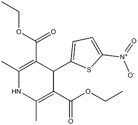 diethyl 2,6-dimethyl-4-(5-nitro-2-thienyl)-1,4-dihydropyridine-3,5-dicarboxylate Struktur