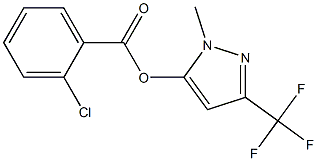 1-methyl-3-(trifluoromethyl)-1H-pyrazol-5-yl 2-chlorobenzoate Struktur