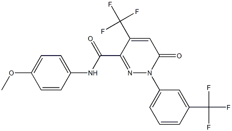 N-(4-methoxyphenyl)-6-oxo-4-(trifluoromethyl)-1-[3-(trifluoromethyl)phenyl]-1,6-dihydro-3-pyridazinecarboxamide Struktur