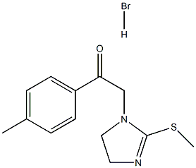 1-(4-methylphenyl)-2-[2-(methylthio)-4,5-dihydro-1H-imidazol-1-yl]ethan-1-one hydrobromide Struktur