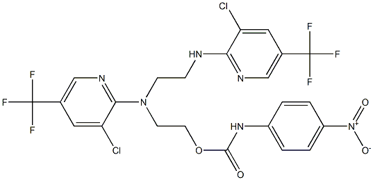 2-[[3-chloro-5-(trifluoromethyl)-2-pyridinyl](2-{[3-chloro-5-(trifluoromethyl)-2-pyridinyl]amino}ethyl)amino]ethyl N-(4-nitrophenyl)carbamate Struktur