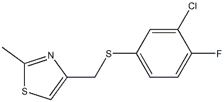 4-{[(3-chloro-4-fluorophenyl)thio]methyl}-2-methyl-1,3-thiazole Struktur