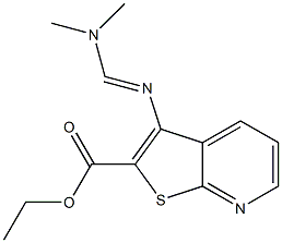 ethyl 3-{[(dimethylamino)methylidene]amino}thieno[2,3-b]pyridine-2-carboxyl ate Struktur