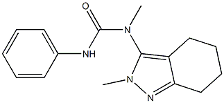 N-methyl-N-(2-methyl-4,5,6,7-tetrahydro-2H-indazol-3-yl)-N'-phenylurea Struktur