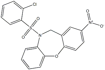 10-[(2-chlorophenyl)sulfonyl]-2-nitro-10,11-dihydrodibenzo[b,f][1,4]oxazepine Struktur