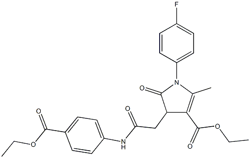 ethyl 4-{2-[4-(ethoxycarbonyl)anilino]-2-oxoethyl}-1-(4-fluorophenyl)-2-methyl-5-oxo-4,5-dihydro-1H-pyrrole-3-carboxylate Struktur