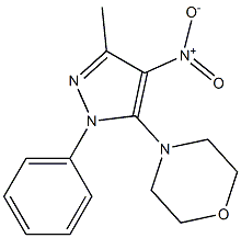 4-(3-methyl-4-nitro-1-phenyl-1H-pyrazol-5-yl)morpholine Struktur