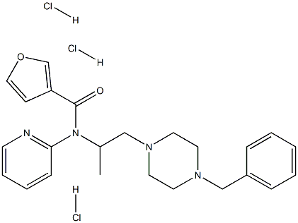 N3-[2-(4-benzylpiperazino)-1-methylethyl]-N3-(2-pyridyl)-3-furamide trihydrochloride Struktur