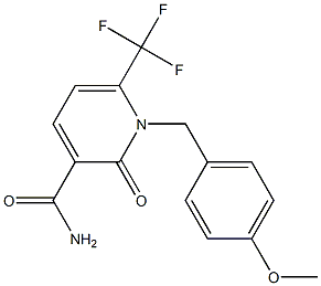 1-(4-methoxybenzyl)-2-oxo-6-(trifluoromethyl)-1,2-dihydro-3-pyridinecarboxamide Struktur