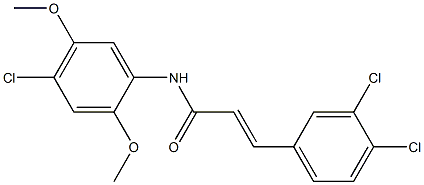 N1-(4-chloro-2,5-dimethoxyphenyl)-3-(3,4-dichlorophenyl)acrylamide Struktur