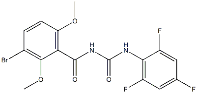 N-(3-bromo-2,6-dimethoxybenzoyl)-N'-(2,4,6-trifluorophenyl)urea Struktur