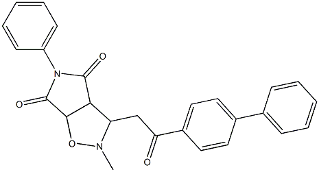 3-(2-[1,1'-biphenyl]-4-yl-2-oxoethyl)-2-methyl-5-phenyldihydro-2H-pyrrolo[3,4-d]isoxazole-4,6(3H,5H)-dione Struktur