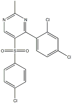 4-chlorophenyl 4-(2,4-dichlorophenyl)-2-methyl-5-pyrimidinyl sulfone Struktur