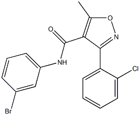 N-(3-bromophenyl)-3-(2-chlorophenyl)-5-methyl-4-isoxazolecarboxamide Struktur