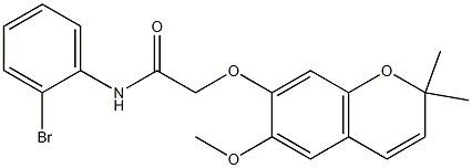 N1-(2-bromophenyl)-2-[(6-methoxy-2,2-dimethyl-2H-chromen-7-yl)oxy]acetamide Struktur