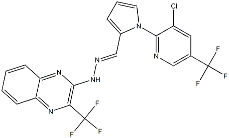 1-[3-chloro-5-(trifluoromethyl)-2-pyridinyl]-1H-pyrrole-2-carbaldehyde N-[3-(trifluoromethyl)-2-quinoxalinyl]hydrazone Struktur