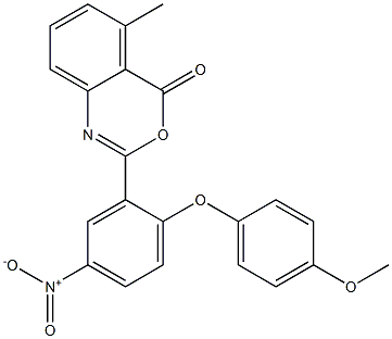 2-[2-(4-methoxyphenoxy)-5-nitrophenyl]-5-methyl-4H-3,1-benzoxazin-4-one Struktur