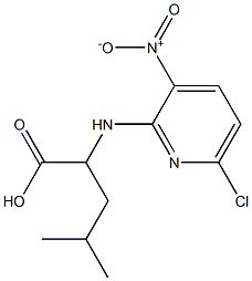 2-[(6-chloro-3-nitro-2-pyridinyl)amino]-4-methylpentanoic acid Struktur