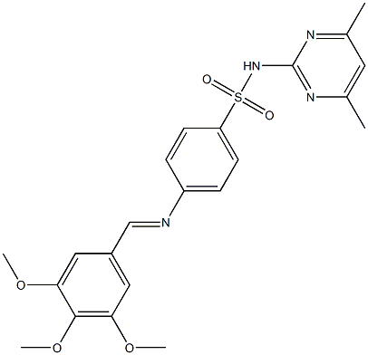 N1-(4,6-dimethylpyrimidin-2-yl)-4-[(3,4,5-trimethoxybenzylidene)amino]benzene-1-sulfonamide Struktur