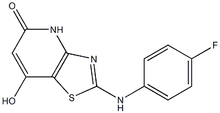 2-(4-fluoroanilino)-7-hydroxy[1,3]thiazolo[4,5-b]pyridin-5(4H)-one Struktur