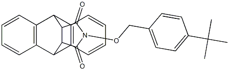 17-{[4-(tert-butyl)benzyl]oxy}-17-azapentacyclo[6.6.5.0~2,7~.0~9,14~.0~15,19~]nonadeca-2(7),3,5,9(14),10,12-hexaene-16,18-dione Struktur