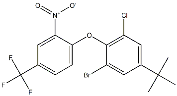 1-bromo-5-(tert-butyl)-3-chloro-2-[2-nitro-4-(trifluoromethyl)phenoxy]benzene Struktur