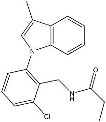 N-[2-chloro-6-(3-methyl-1H-indol-1-yl)benzyl]propanamide Struktur