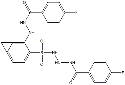 N1-di[2-(4-fluorobenzoyl)hydrazino]methylidenebenzene-1-sulfonamide Struktur