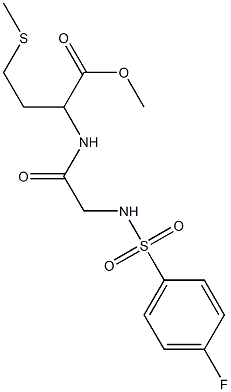 methyl 2-[(2-{[(4-fluorophenyl)sulfonyl]amino}acetyl)amino]-4-(methylsulfanyl)butanoate Struktur