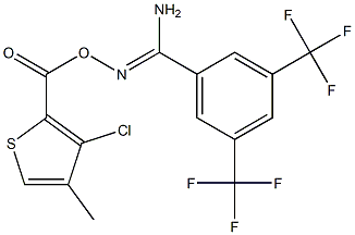 O1-[(3-chloro-4-methyl-2-thienyl)carbonyl]-3,5-di(trifluoromethyl)benzene-1-carbohydroximamide Struktur