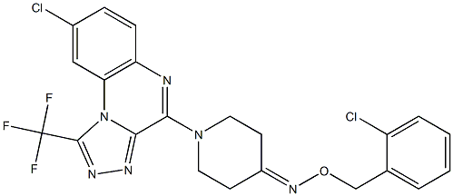 1-[8-chloro-1-(trifluoromethyl)[1,2,4]triazolo[4,3-a]quinoxalin-4-yl]tetrahydro-4(1H)-pyridinone O-(2-chlorobenzyl)oxime Struktur