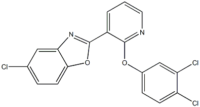 5-chloro-2-[2-(3,4-dichlorophenoxy)-3-pyridinyl]-1,3-benzoxazole Struktur