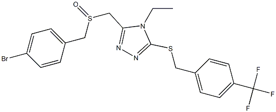 3-{[(4-bromobenzyl)sulfinyl]methyl}-4-ethyl-5-{[4-(trifluoromethyl)benzyl]sulfanyl}-4H-1,2,4-triazole Struktur