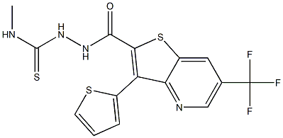 N-methyl-2-{[3-(2-thienyl)-6-(trifluoromethyl)thieno[3,2-b]pyridin-2-yl]carbonyl}-1-hydrazinecarbothioamide Struktur