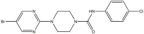 N1-(4-chlorophenyl)-4-(5-bromopyrimidin-2-yl)piperazine-1-carboxamide Struktur