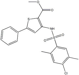 methyl 3-{[(4-chloro-2,5-dimethylphenyl)sulfonyl]amino}-5-phenylthiophene-2-carboxylate Struktur