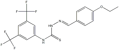 N1-[3,5-di(trifluoromethyl)phenyl]-2-(4-ethoxybenzylidene)hydrazine-1-carbothioamide Struktur