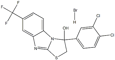 3-(3,4-dichlorophenyl)-7-(trifluoromethyl)-2,3-dihydrobenzo[4,5]imidazo[2,1-b][1,3]thiazol-3-ol hydrobromide Struktur