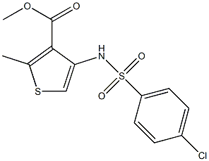 methyl 4-{[(4-chlorophenyl)sulfonyl]amino}-2-methylthiophene-3-carboxylate Struktur