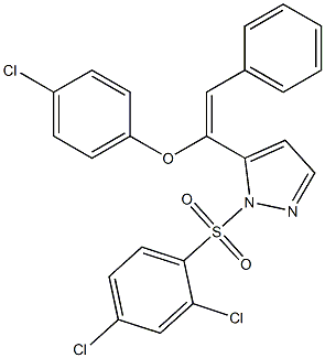 5-[1-(4-chlorophenoxy)-2-phenylvinyl]-1-[(2,4-dichlorophenyl)sulfonyl]-1H-pyrazole Struktur